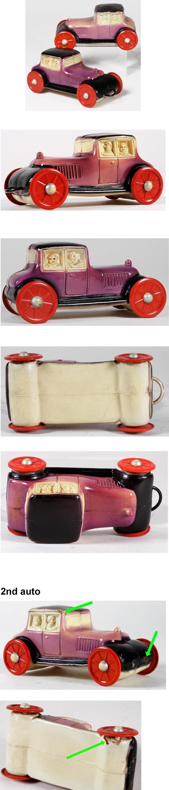 1923 Viscoloid Co., Two Celluloid Roadster Pull Toys